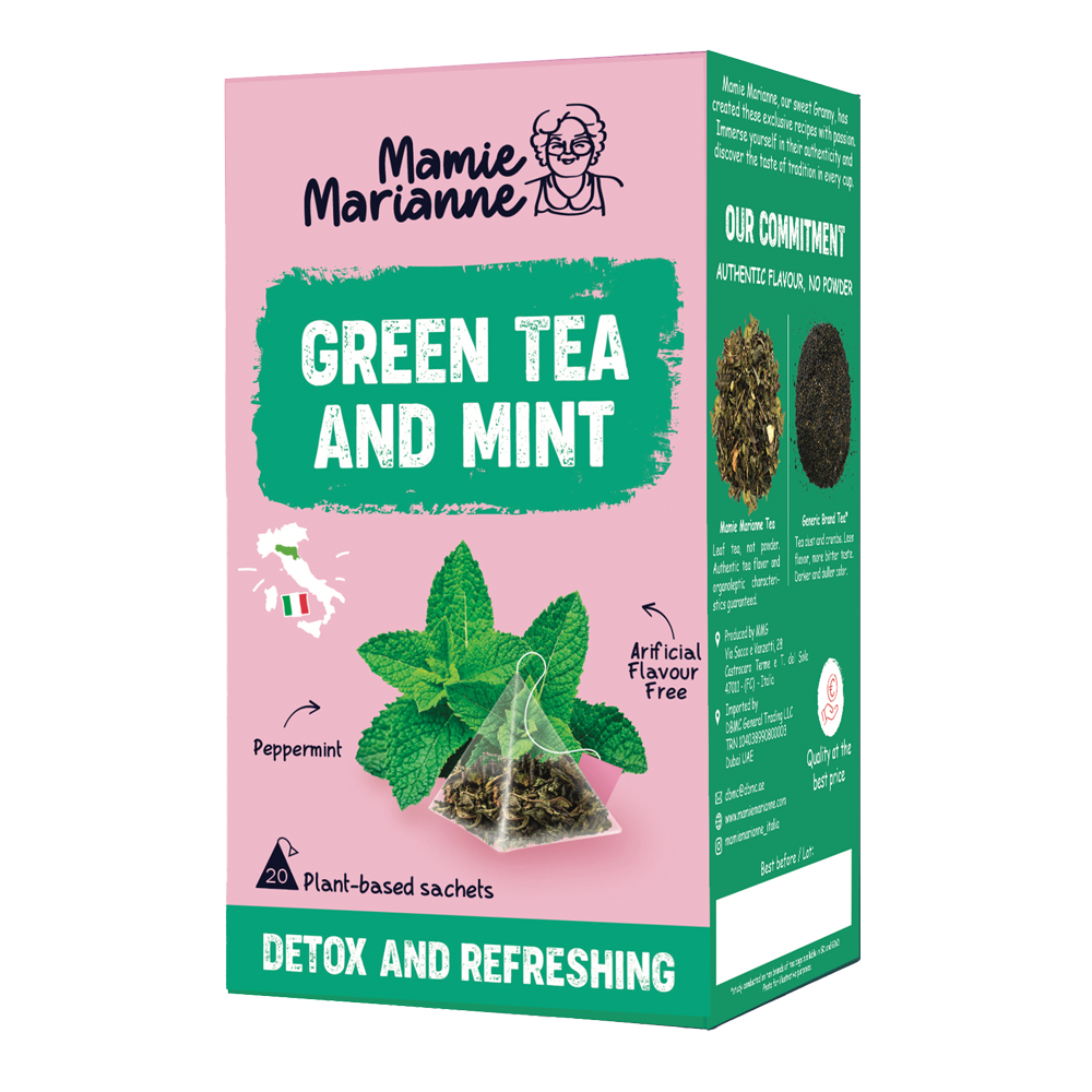 Green Tea and Mint. مامي ماريان - الشاي الأخضر والنعناع.