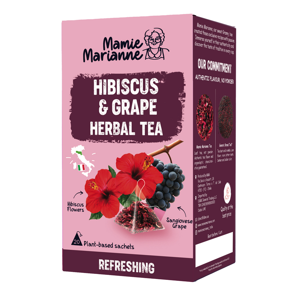Herbal Tea Hibiscus Flower and Grape مامي ماريان - زهرة الكركديه والعنب