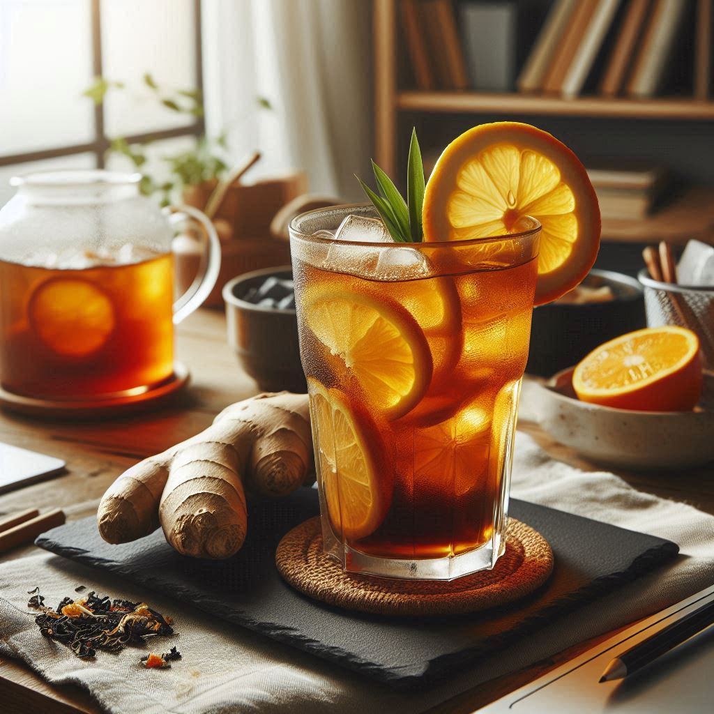 Black Tea Ginger, Orange and Lemon. الشاي الأسود بالزنجبيل والبرتقال والليمون.