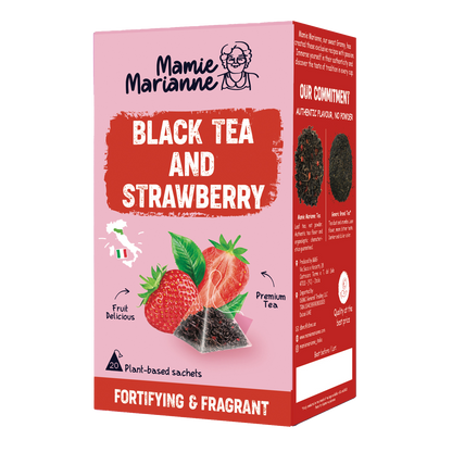 Black Tea and Strawberry. الشاي الأسود والفراولة.