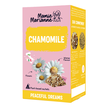 Herbal Tea Chamomile Flowers.  مامي ماريان - شاي أعشاب زهور البابونج.