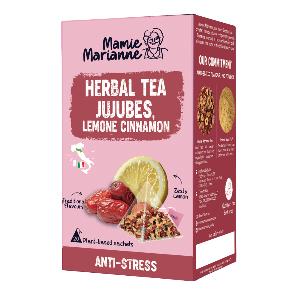 Herbal Tea Jujubes, Lemon, Cinnamon.  مامي ماريان - شاي الأعشاب عناب، ليمون، قرفة.
